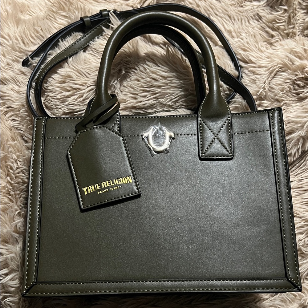 True Religion Olive Green Satchel Bag
